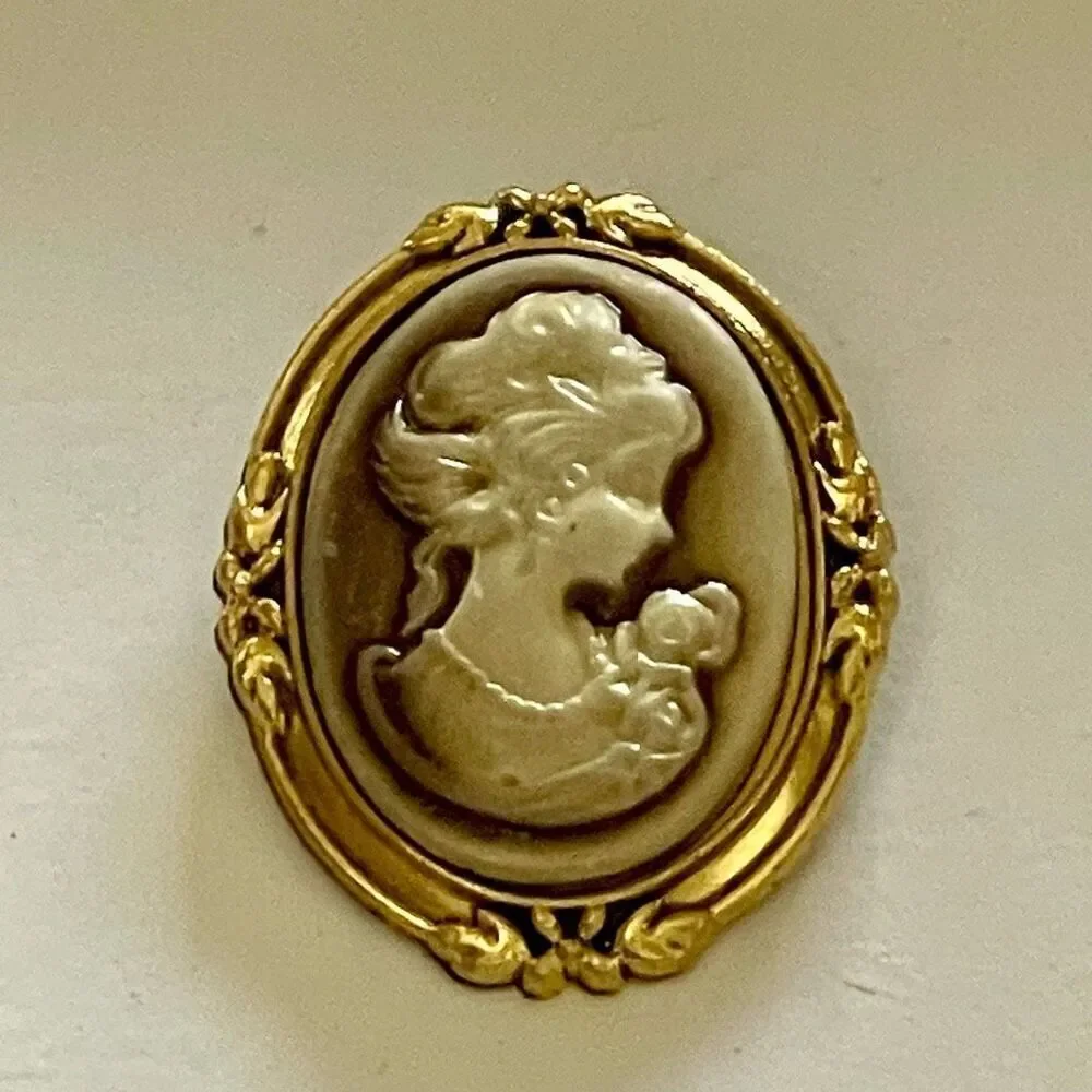Exquisite Vintage Style Cameo Brooch Womens Elegant Beauty Accessory Pin